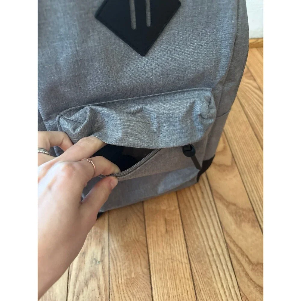 Backpack sling bag crossbody pockets gray black adjustable travel hiking teen